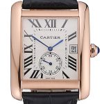 Cartier Tank MC White Dial Gold Case Black Leather Strap  622579
