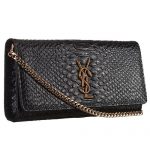 Saint Laurent Monogram Clutch Python Leather Gold Hardware Black Bag 18926869