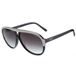 Gucci Aviator Silver Black Frame Sunglasses 308428