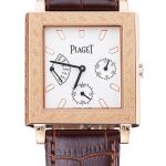 Piaget Emperador Limited Edition White Dial Engraved Rose Gold Case Brown Leather Bracelet  1454140