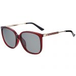 Gucci Square Dark Red Frame With Web Detail Sunglasses 308494