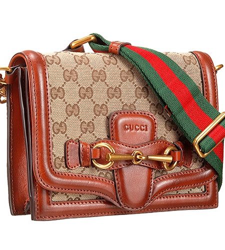Gucci Lady Web GG Small Canvas Square Bag Brown