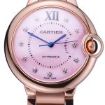 Swiss Cartier Ballon Bleu de Cartier Pink Diamond Dial Gold Bracelet  622556