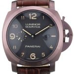 Panerai  Luminor Brown Leather Strap Black Dial 80161