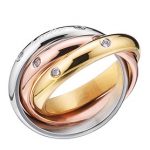 Cartier Replica Integrated Three Toned Crystal Stud Triple Ring