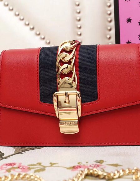 Gucci Sylvie Leather Mini Chain Bag