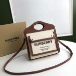 Burberry Two-tone Canvas and Leather Pocket Bag