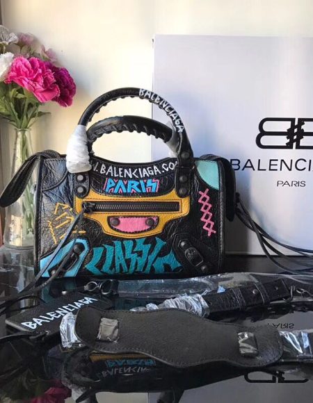 BALENCIAGA GRAFFITI CLASSIC CITY MINI
