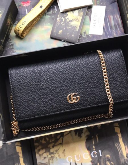 Gucci GG Marmont leather chain wallet
