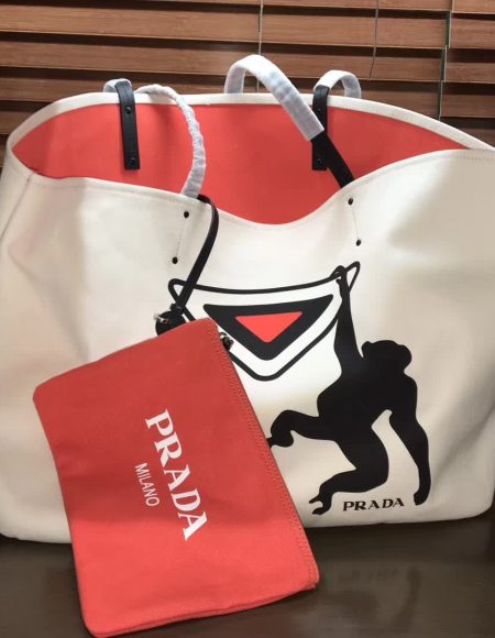 Prada canvas tote
