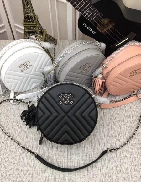 Chanel Sheepskin silver-Tone Metal A57671