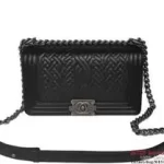 Boy Chanel Flap Bag in Sheepskin Leather A66307 Black