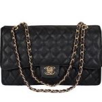 Chanel Classic Flap Bag 1119 Black Cannage Pattern Leather Gold