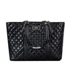 Chanel A0318 Shopping Bag in Black Sheepskin Leather