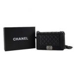 Chanel Boy Flap Shoulder Bag in Original Leather A66329 Black