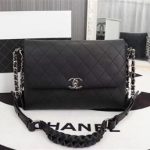 Chanel Classic Flap Bag Calfskin Leather A33654 Black