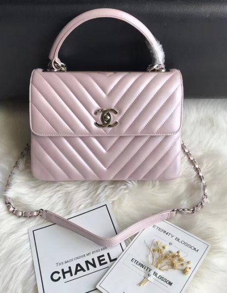 Chanel Small Flap Bag with Top Handle B92236 Pink