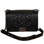 Boy Chanel Flap Shoulder Bag in Sheepskin Leather A6856 Black
