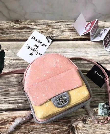 Chanel Bead piece knapsack 33269 pink&yellow