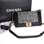 Chanel Boy 2014 Flap Shoulder Bag in Black Sheepskin Leather A67086 Gold