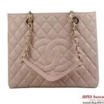 Replica Chanel A50995 Pink Original Cannage Leather Shoulder Bag Gold