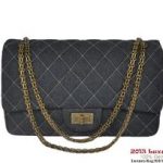 Chanel Jumbo Flap Bag Denim A28668 Black Golden