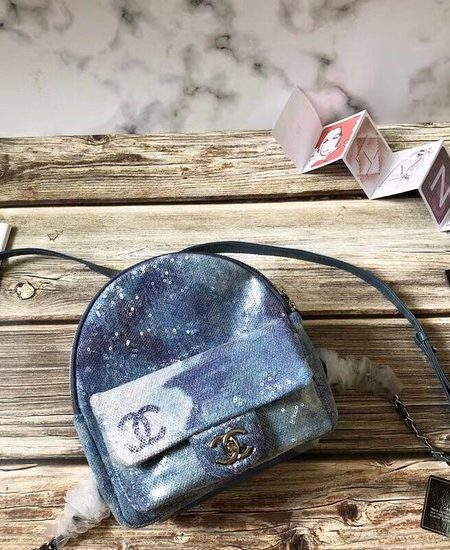 Chanel Bead piece knapsack 33269 blue