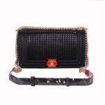 Boy Chanel Flap Shoulder Bag in Original Leather A52189 Black