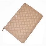 Chanel Clutch Bag Apricot Sheepskin Leather A67780 Gold