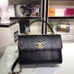 Chanel Original Snake skin Leather Tote Bag A92236 black