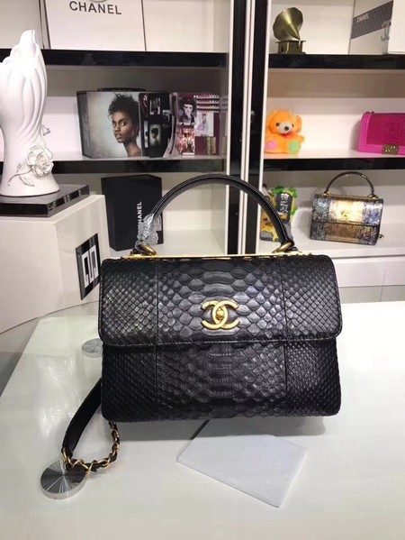 Chanel Original Snake skin Leather Tote Bag A92236 black - PurseValley  Factory