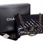 Chanel Maxi Double Flaps Bag Dark Purple Original Patent Leather A36098 Gold