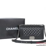 2013 Boy Chanel Flap Shoulder Bag Sheepskin Leather A37003 Black