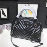 Chanel Bowling Bag Aged Calfskin & Silver-Tone Metal A57836 Black