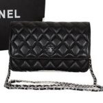 Chanel mini Flap Shoulder Bags Black Sheepskin Leather A66330 Silver