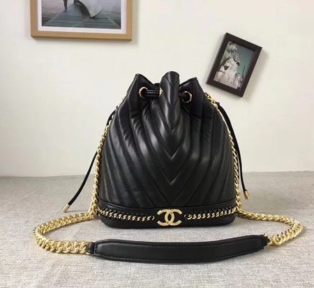 Chanel Sheepskin Leather Shoulder Bag 1125 black