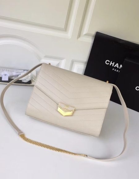 Chanel Flap Bag Original Calfskin & Gold-Tone Metal A57492 Beige