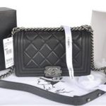 Chanel Boy Flap Shoulder Bag in Original Leather A91205 Black