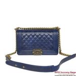 Boy Chanel Flap Shoulder Bag Iridescent Leather A67086 Blue