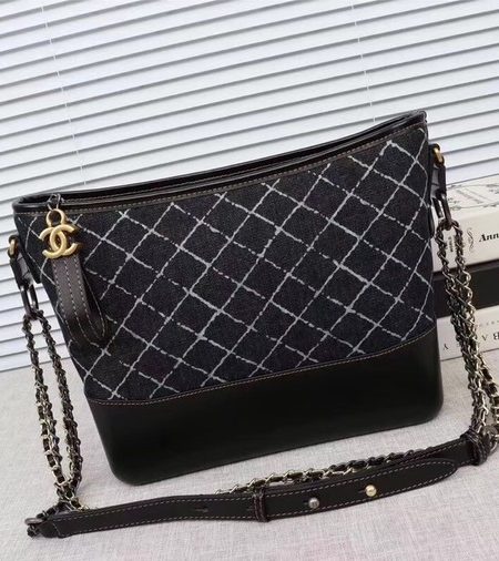 Chanel Gabrielle Denim Shoulder Bag 1010A black