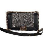 Chanel Boy 2014 Flap Shoulder Bag in Black Sheepskin Leather A67087 Gold