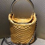 Chanel Bucket Bag Python & Gold-Tone Metal A57861 Gold
