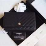 Chanel V mini Flap Bag Black Chevron Cannage Pattern A33814V Gold