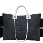 Chanel Large Canvas Tote Shopper Bag A25045 Black