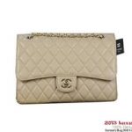 Chanel Classic Flap Bag 1113 Apricot Sheepskin Leather Gold