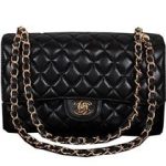 Chanel 2.55 Series Classic Flap Bag 1112 Black Sheepskin Gold