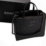 Chanel Top Original Cannage Pattern Leather Tote Bag A1239 Black