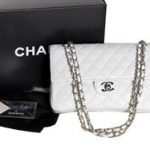 Chanel A1112 2.55 Series Flap Bag Original Caviar Leather White