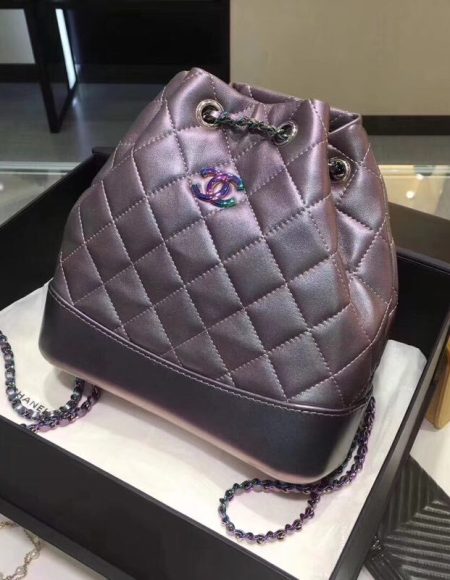 Chanel Gabrielle Calf leather knapsack 7383 grey