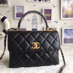 Chanel Original Sheepskin Leather Tote Bag 92236 black Gold Buckle